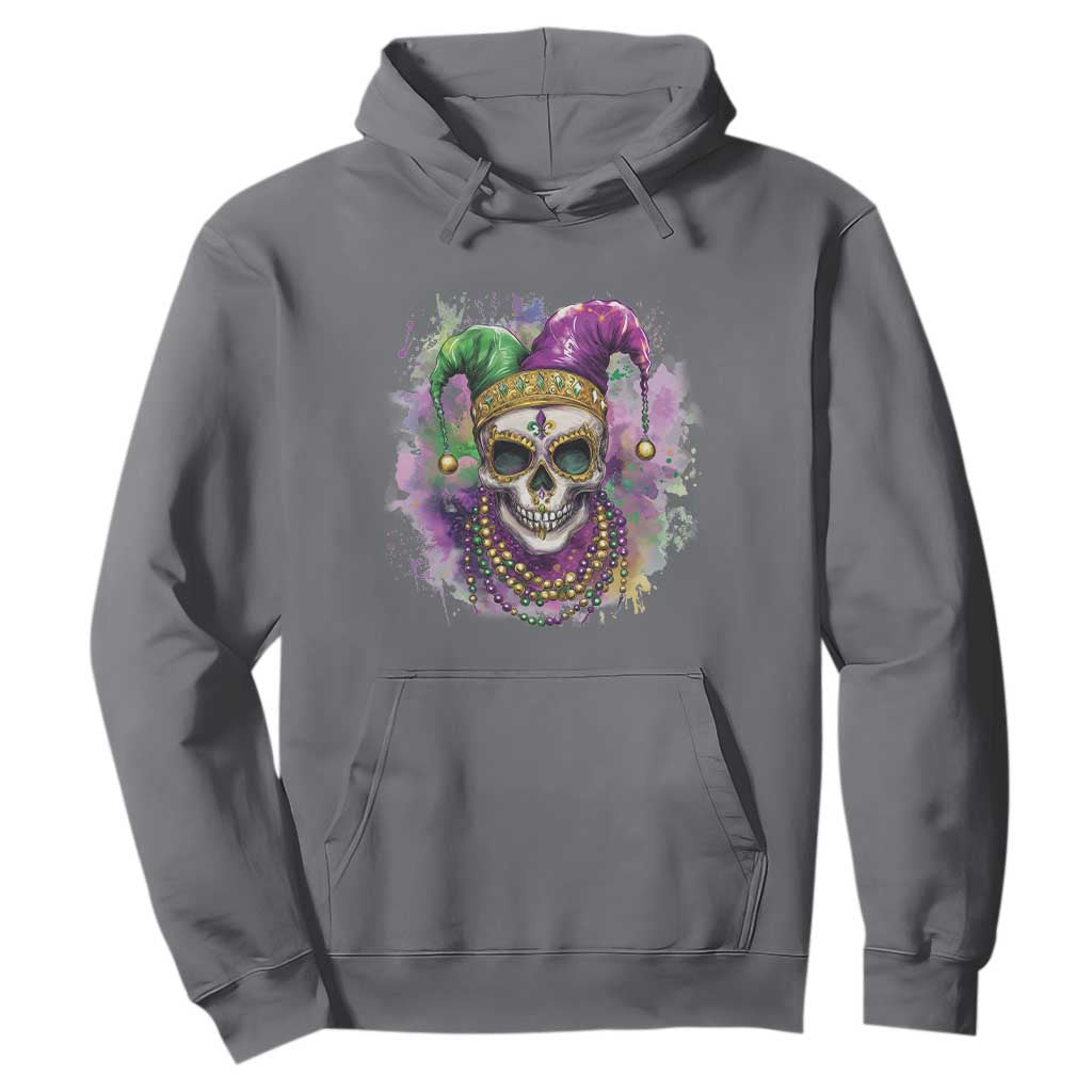 Skeleton Jester Louisiana Mardi Gras Hoodie TS09 Charcoal Print Your Wear