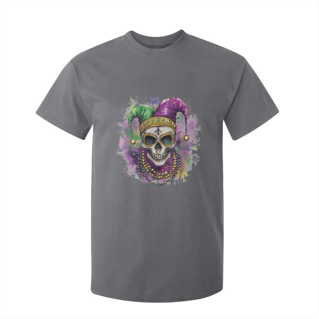 Skeleton Jester Louisiana Mardi Gras T Shirt For Kid TS09 Charcoal Print Your Wear
