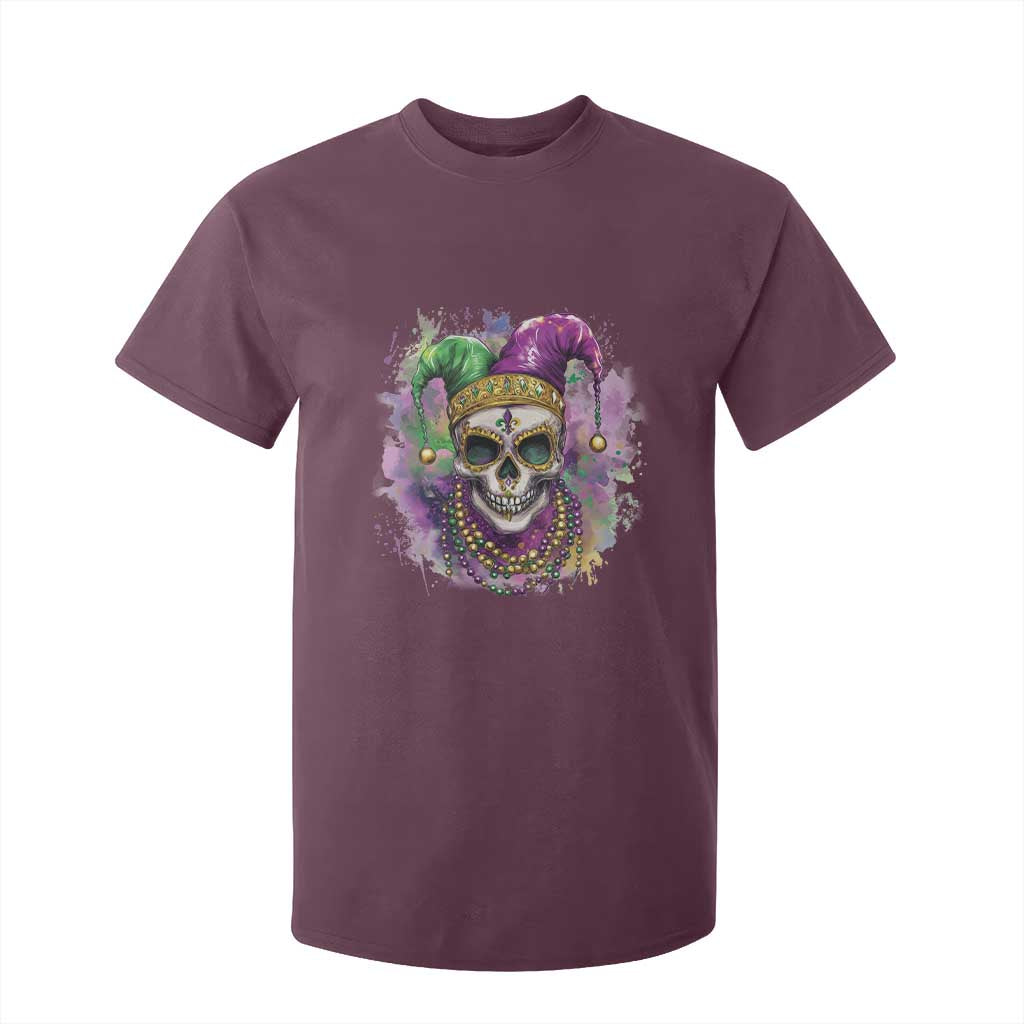 Skeleton Jester Louisiana Mardi Gras T Shirt For Kid TS09 Maroon Print Your Wear