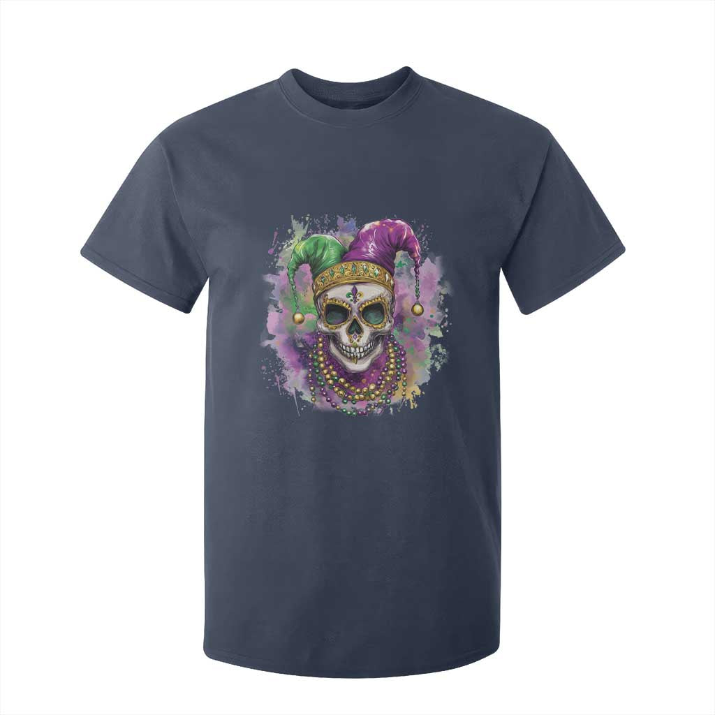 Skeleton Jester Louisiana Mardi Gras T Shirt For Kid TS09 Navy Print Your Wear