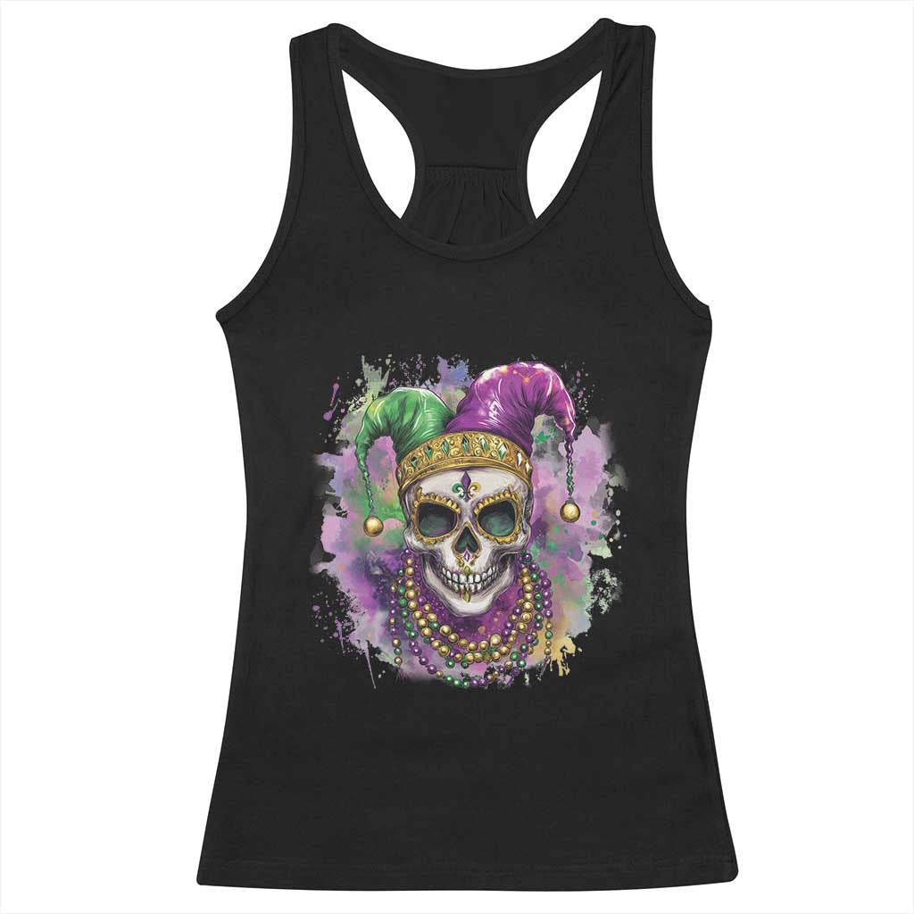 Skeleton Jester Louisiana Mardi Gras Racerback Tank Top TS09 Black Print Your Wear