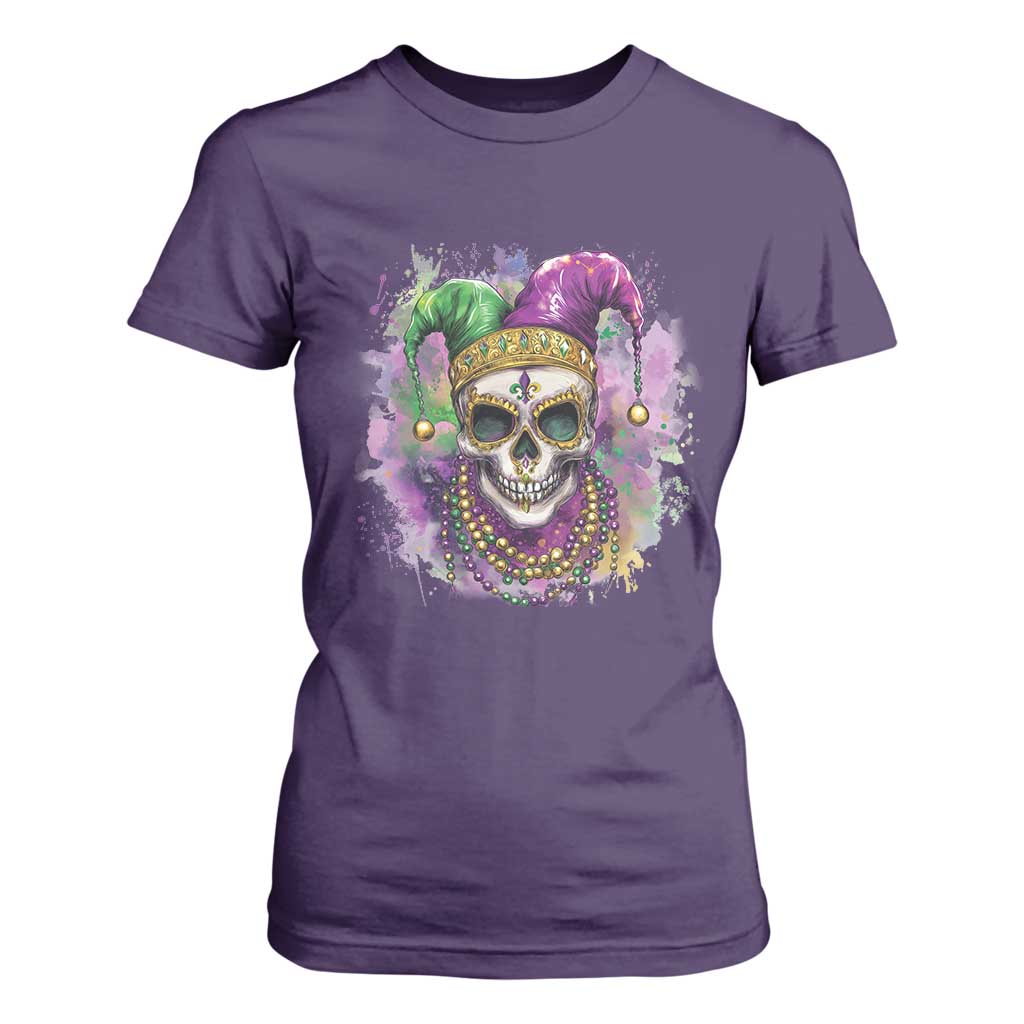 Skeleton Jester Louisiana Mardi Gras T Shirt For Women TS09 Purple Print Your Wear