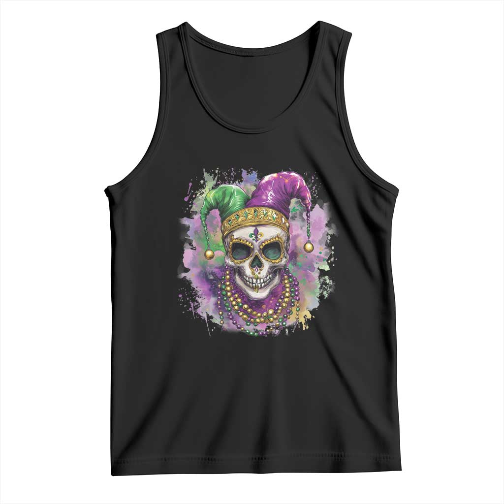 Skeleton Jester Louisiana Mardi Gras Tank Top TS09 Black Print Your Wear