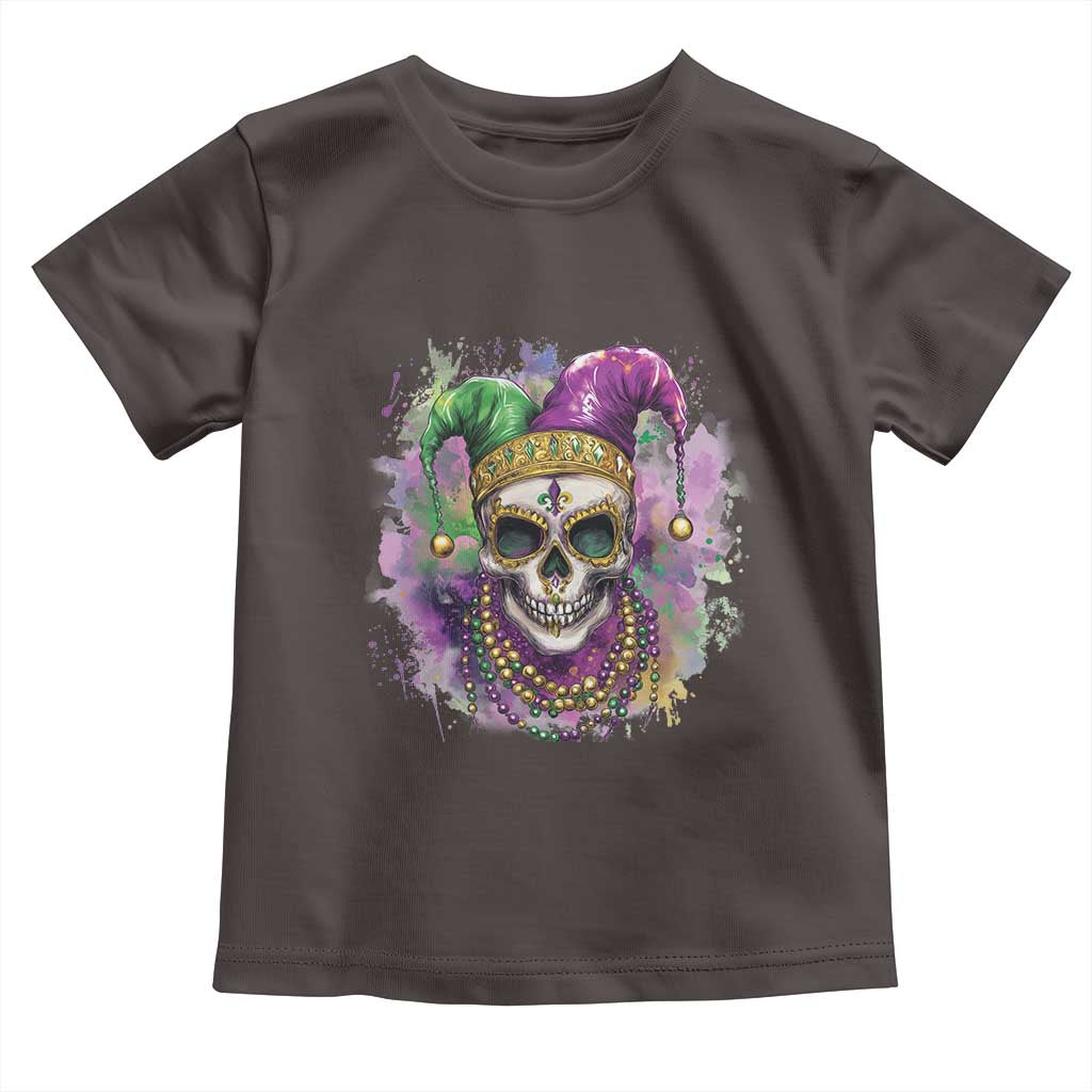 Skeleton Jester Louisiana Mardi Gras Toddler T Shirt TS09 Dark Chocolate Print Your Wear