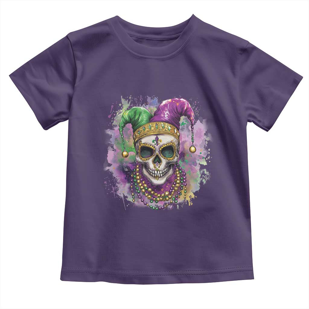 Skeleton Jester Louisiana Mardi Gras Toddler T Shirt TS09 Purple Print Your Wear