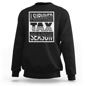 Funny Accountant Sweatshirt I Survived Tax Season TS09 Black Printyourwear