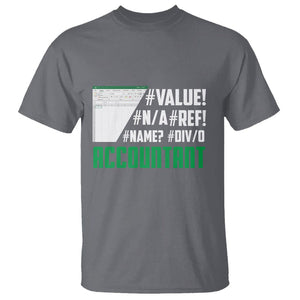 Funny Accountant Errors In Excel T Shirt TS09 Charcoal Printyourwear