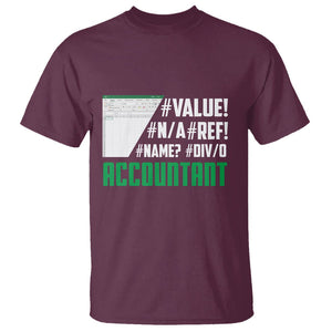Funny Accountant Errors In Excel T Shirt TS09 Maroon Printyourwear