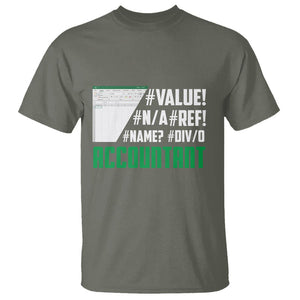 Funny Accountant Errors In Excel T Shirt TS09 Military Green Printyourwear