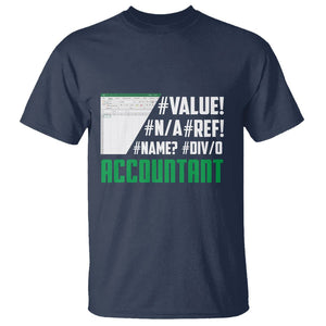 Funny Accountant Errors In Excel T Shirt TS09 Navy Printyourwear