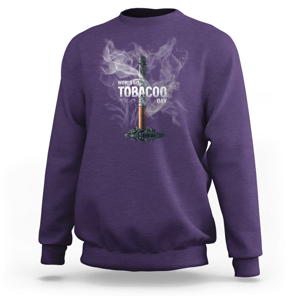 World No Tobacco Day Anti Smoking Sweatshirt TS09 Purple Print Your Wear