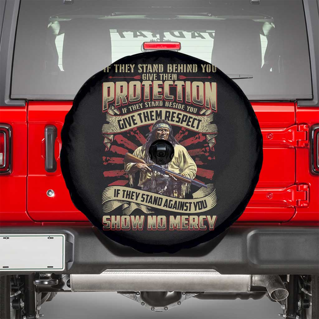 Native American Warrior Spare Tire Cover If They Stand Against You Show No Mercy TS09 Black Print Your Wear
