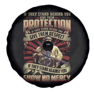 Native American Warrior Spare Tire Cover If They Stand Against You Show No Mercy TS09 Print Your Wear