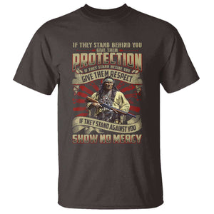 Native American Warrior T Shirt If They Stand Against You Show No Mercy TS09 Dark Chocolate Print Your Wear