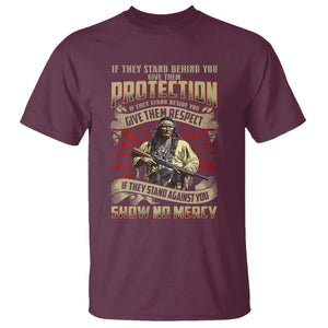 Native American Warrior T Shirt If They Stand Against You Show No Mercy TS09 Maroon Print Your Wear