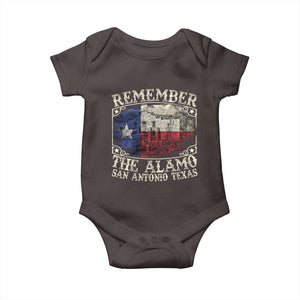 Texas Remember The Alamo Baby Onesie San Antonio Alamo War Texan Flag History Lover TS09 Dark Chocolate Print Your Wear