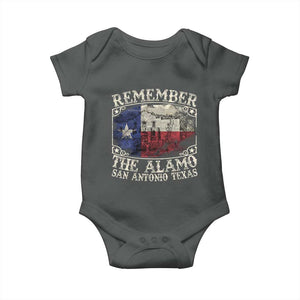 Texas Remember The Alamo Baby Onesie San Antonio Alamo War Texan Flag History Lover TS09 Dark Heather Print Your Wear