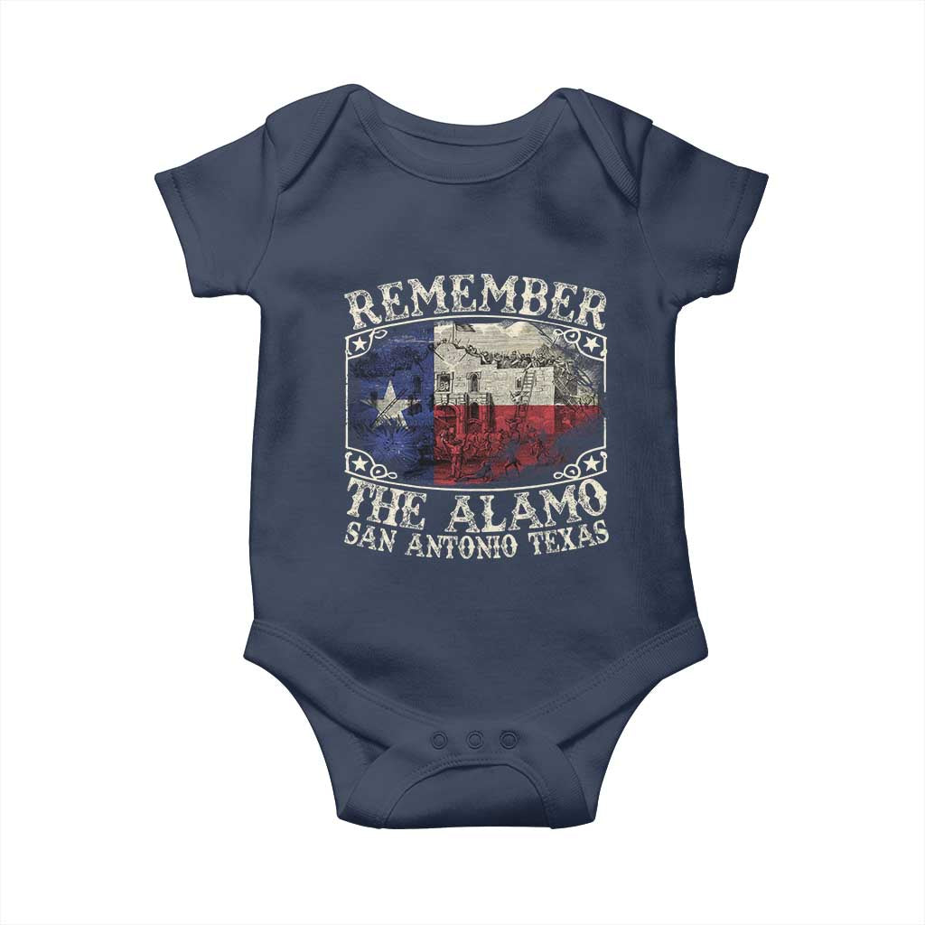 Texas Remember The Alamo Baby Onesie San Antonio Alamo War Texan Flag History Lover TS09 Navy Print Your Wear