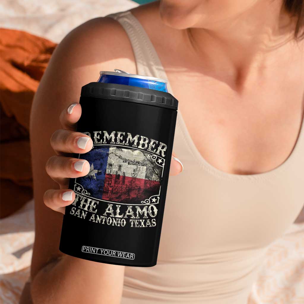 Texas Remember The Alamo 4 in 1 Can Cooler Tumbler San Antonio Alamo War Texan Flag History Lover TS09 Print Your Wear