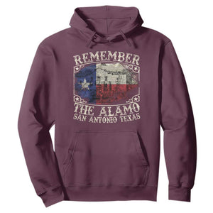 Texas Remember The Alamo Hoodie San Antonio Alamo War Texan Flag History Lover TS09 Maroon Print Your Wear