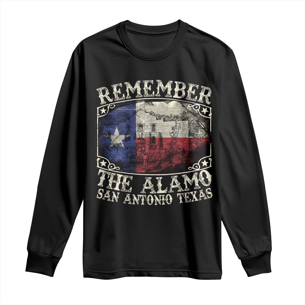 Texas Remember The Alamo Long Sleeve Shirt San Antonio Alamo War Texan Flag History Lover TS09 Black Print Your Wear