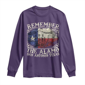Texas Remember The Alamo Long Sleeve Shirt San Antonio Alamo War Texan Flag History Lover TS09 Purple Print Your Wear