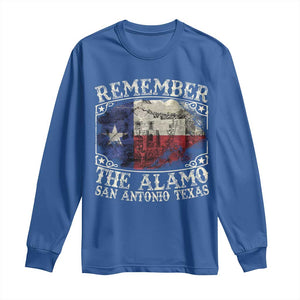 Texas Remember The Alamo Long Sleeve Shirt San Antonio Alamo War Texan Flag History Lover TS09 Royal Blue Print Your Wear