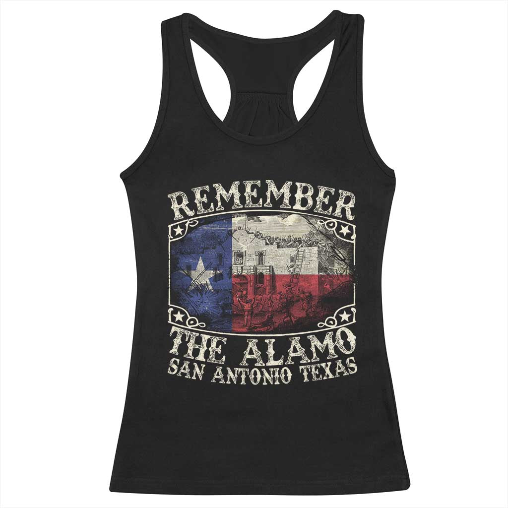 Texas Remember The Alamo Racerback Tank Top San Antonio Alamo War Texan Flag History Lover TS09 Black Print Your Wear