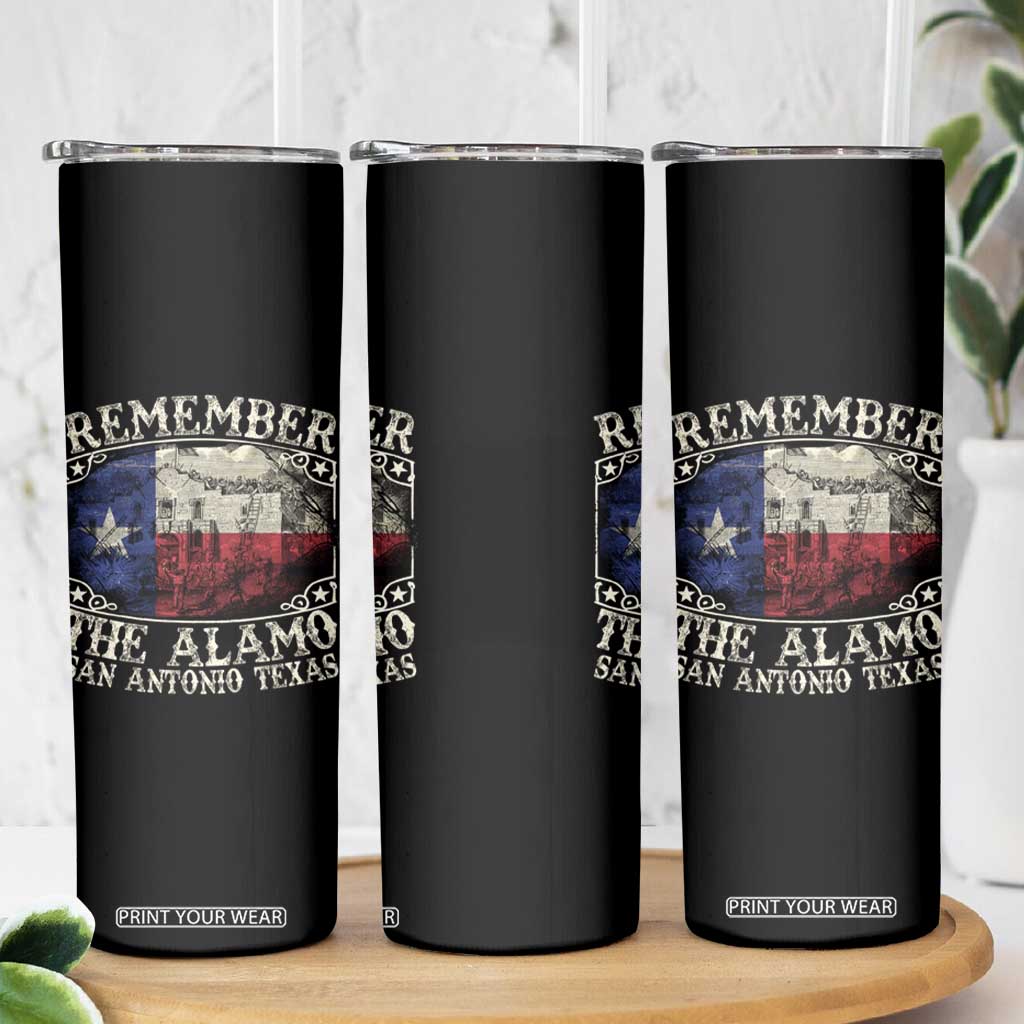 Texas Remember The Alamo Skinny Tumbler San Antonio Alamo War Texan Flag History Lover TS09 Print Your Wear