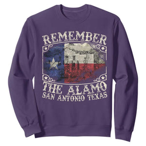 Texas Remember The Alamo Sweatshirt San Antonio Alamo War Texan Flag History Lover TS09 Purple Print Your Wear