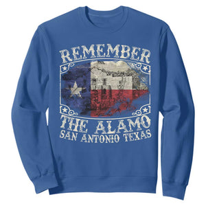 Texas Remember The Alamo Sweatshirt San Antonio Alamo War Texan Flag History Lover TS09 Royal Blue Print Your Wear