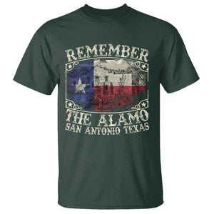 Texas Remember The Alamo T Shirt San Antonio Alamo War Texan Flag History Lover TS09 Dark Forest Green Print Your Wear