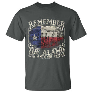 Texas Remember The Alamo T Shirt San Antonio Alamo War Texan Flag History Lover TS09 Dark Heather Print Your Wear