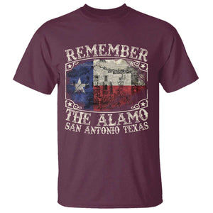 Texas Remember The Alamo T Shirt San Antonio Alamo War Texan Flag History Lover TS09 Maroon Print Your Wear