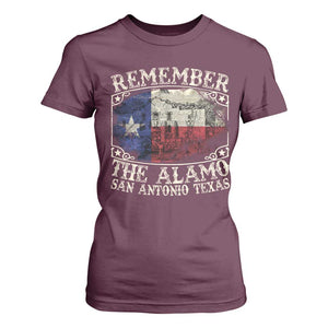 Texas Remember The Alamo T Shirt For Women San Antonio Alamo War Texan Flag History Lover TS09 Maroon Print Your Wear