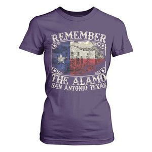Texas Remember The Alamo T Shirt For Women San Antonio Alamo War Texan Flag History Lover TS09 Purple Print Your Wear