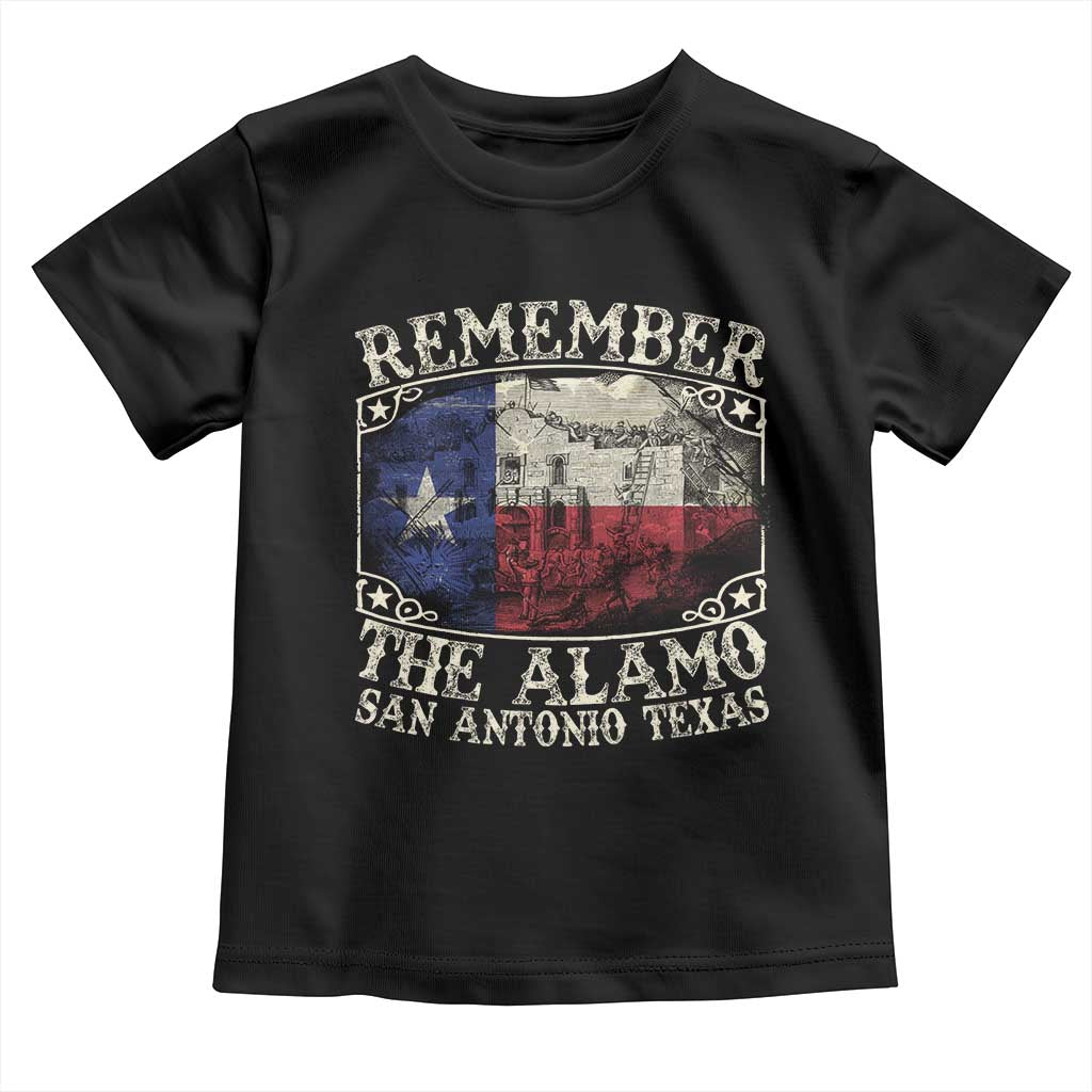 Texas Remember The Alamo Toddler T Shirt San Antonio Alamo War Texan Flag History Lover TS09 Black Print Your Wear