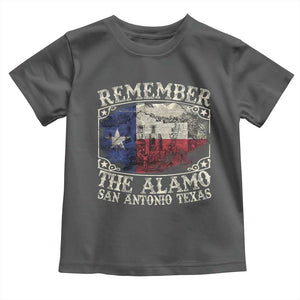 Texas Remember The Alamo Toddler T Shirt San Antonio Alamo War Texan Flag History Lover TS09 Dark Heather Print Your Wear