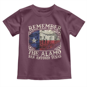 Texas Remember The Alamo Toddler T Shirt San Antonio Alamo War Texan Flag History Lover TS09 Maroon Print Your Wear