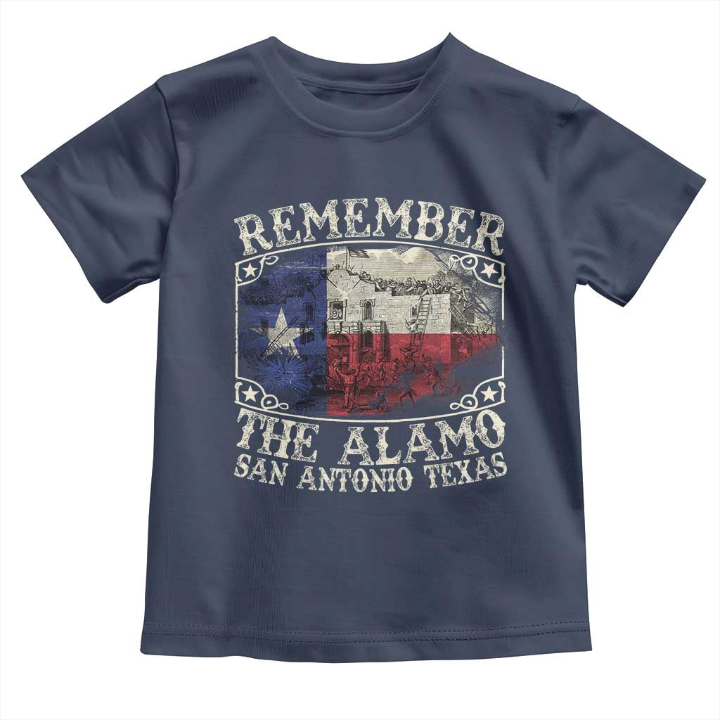 Texas Remember The Alamo Toddler T Shirt San Antonio Alamo War Texan Flag History Lover TS09 Navy Print Your Wear