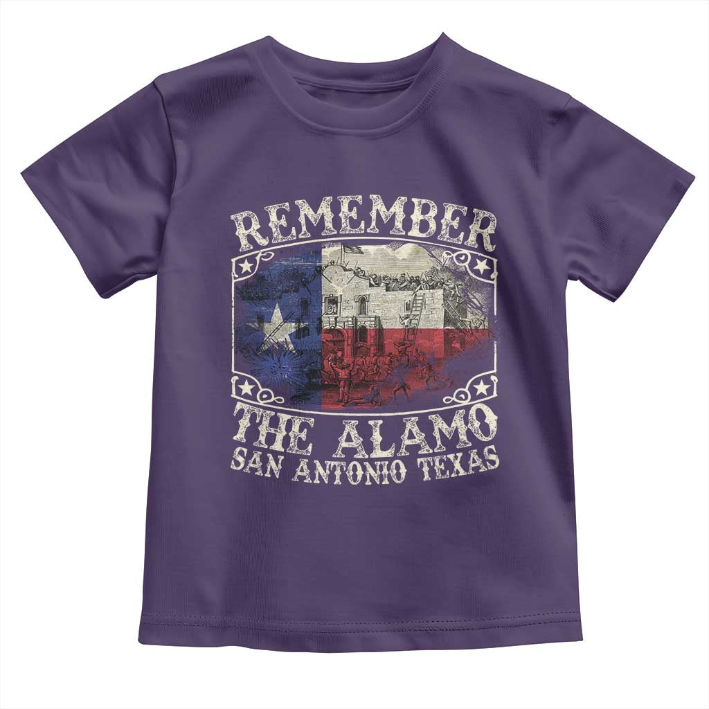 Texas Remember The Alamo Toddler T Shirt San Antonio Alamo War Texan Flag History Lover TS09 Purple Print Your Wear