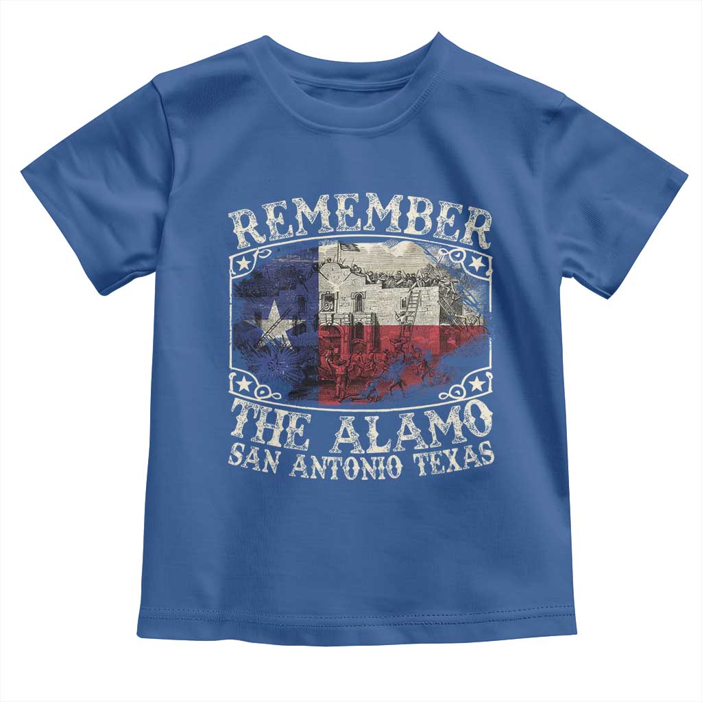 Texas Remember The Alamo Toddler T Shirt San Antonio Alamo War Texan Flag History Lover TS09 Royal Blue Print Your Wear