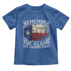 Texas Remember The Alamo Toddler T Shirt San Antonio Alamo War Texan Flag History Lover TS09 Royal Blue Print Your Wear