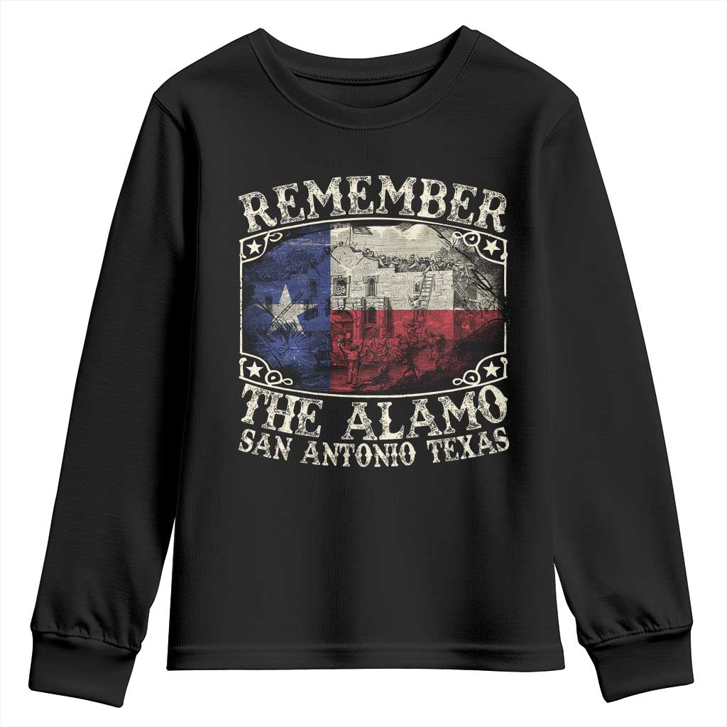 Texas Remember The Alamo Youth Sweatshirt San Antonio Alamo War Texan Flag History Lover TS09 Black Print Your Wear