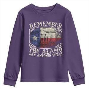 Texas Remember The Alamo Youth Sweatshirt San Antonio Alamo War Texan Flag History Lover TS09 Purple Print Your Wear