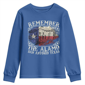 Texas Remember The Alamo Youth Sweatshirt San Antonio Alamo War Texan Flag History Lover TS09 Royal Blue Print Your Wear
