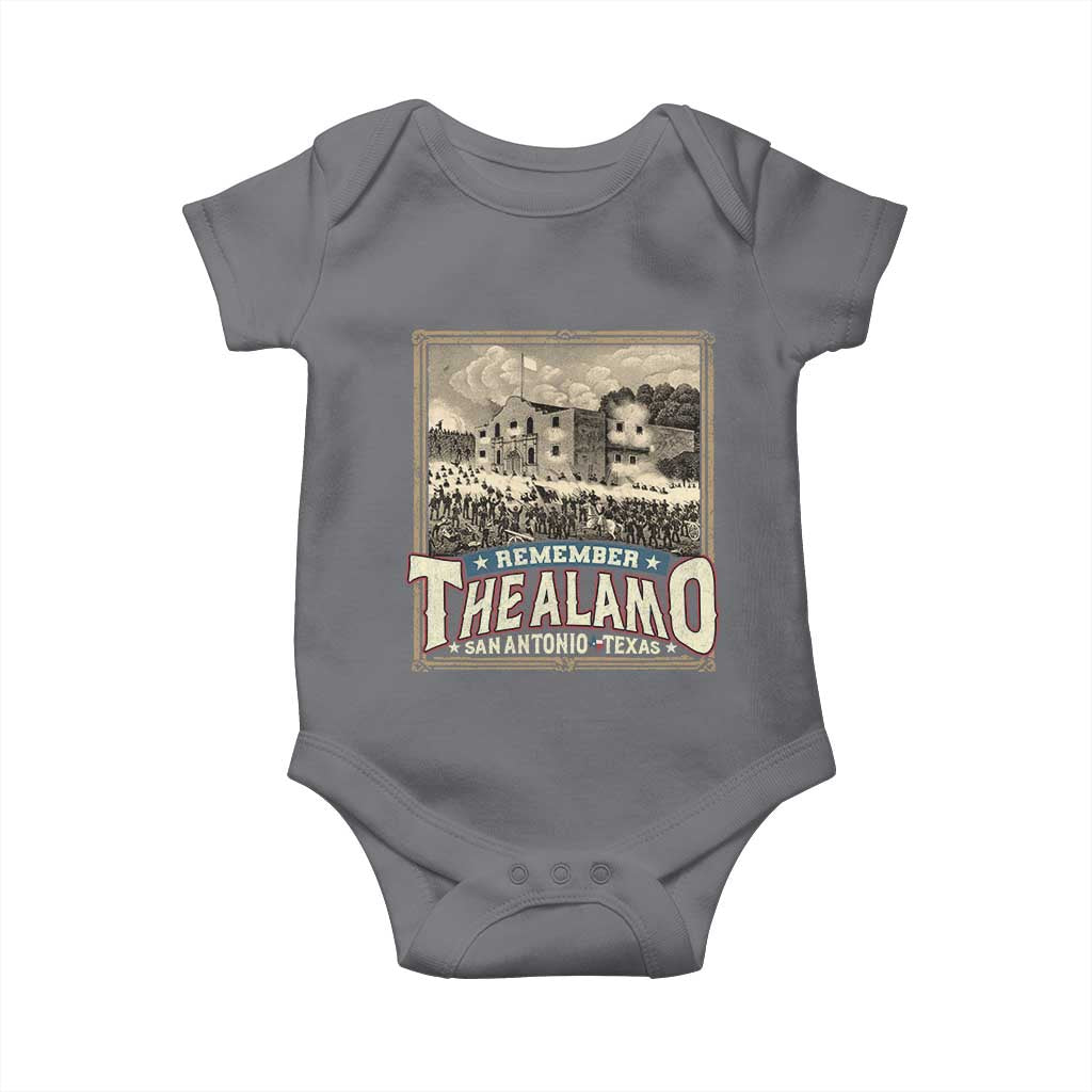 Texas Remember The Alamo Baby Onesie San Antonio Alamo War History Lover TS09 Charcoal Print Your Wear
