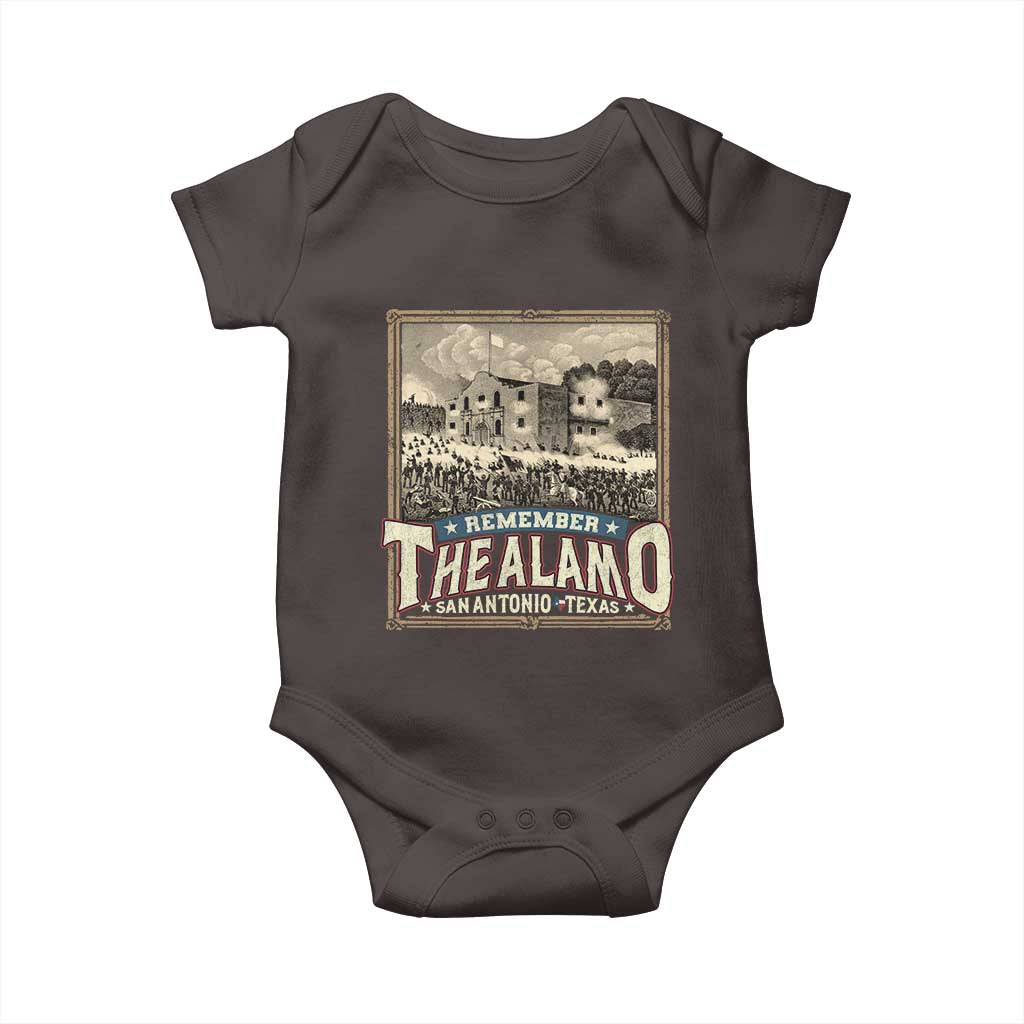 Texas Remember The Alamo Baby Onesie San Antonio Alamo War History Lover TS09 Dark Chocolate Print Your Wear