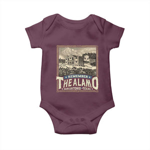 Texas Remember The Alamo Baby Onesie San Antonio Alamo War History Lover TS09 Maroon Print Your Wear