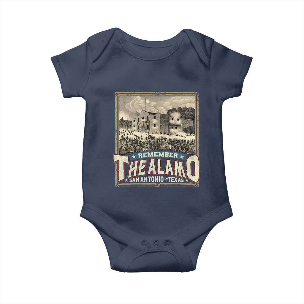 Texas Remember The Alamo Baby Onesie San Antonio Alamo War History Lover TS09 Navy Print Your Wear
